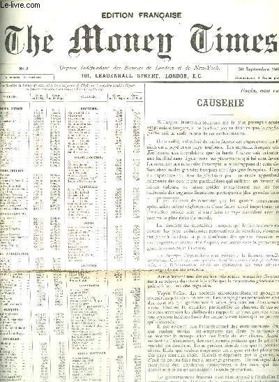 THE MONEY TIMES / EDITION FRANCAISE / N8 - 30 SEPTEMBRE 1913 /