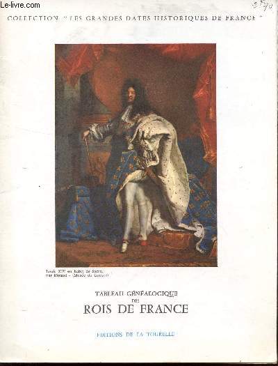 TABLEAU GENALOGIQUE DES ROIS DE FRANCE / COLLECTION 