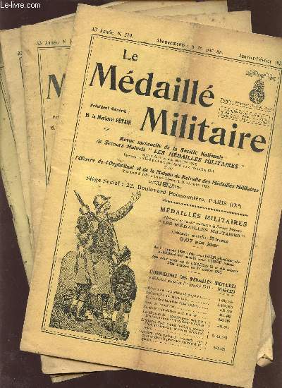 LE MEDAILLE MILITAIRE / 33 ANNEE - 1939 - INCOMPLET (4 FASCICULES).
