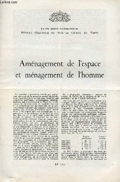 LETTRE N 120 / AMENAGEMENT DE L'ESPACE ET MENAGEMENT DE L'HOMME / 25 MAI 1959.