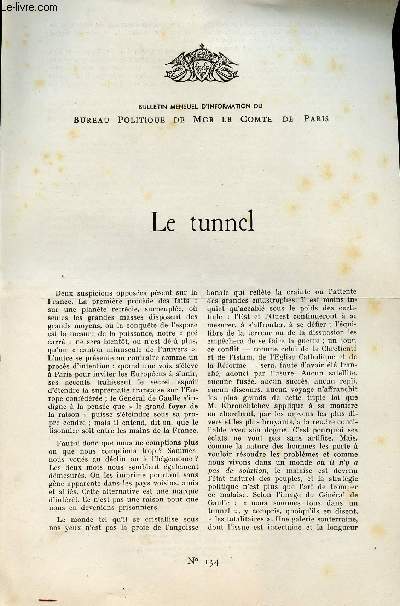 LETTRE N 134 / LE TUNNEL / 21 SEPTEMBRE 1960.