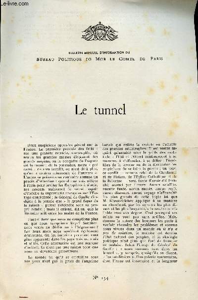 LETTRE N 134 / LE TUNNEL / 21 SEPTEMBRE 1960.