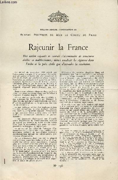 LETTRE N 136 / RAJEUNIR LA FRANCE / 23 NOVEMBRE 1960.