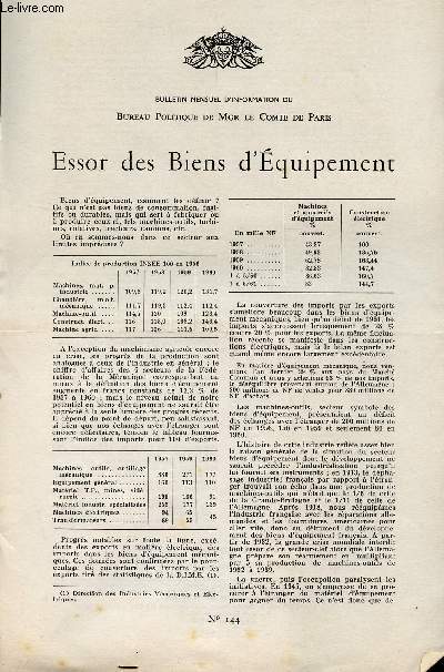 LETTRE N 144 / ESSOR DES BIENS D'EQUIPEMENT / 19 JUILLET 1961.