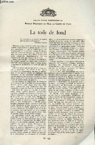 LETTRE N 153 / LA TOILE DE FONDS / 23 MAI 1962.