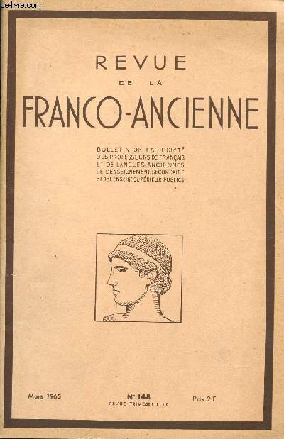 REVUE DE LA FRANCO-ANCIENNE / N148 - MARS 1965.