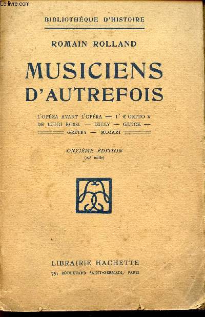 MUSICIENS D'AUTREFOIS / L'OPERA AVANT L'OPERA - L'