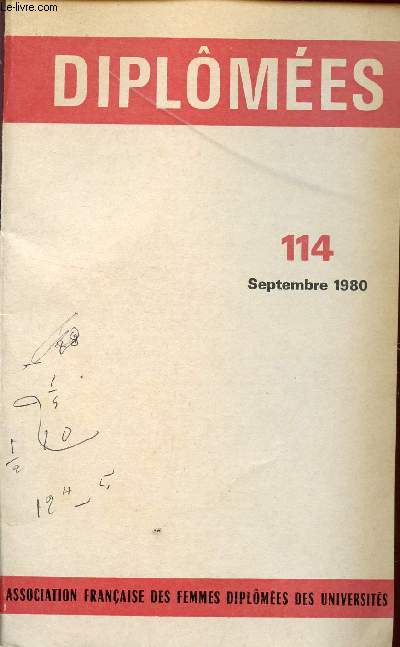 DIPLOMEES - N114 - SEPTEMBRE 1980 / MARTINE DE BERTEREAU 