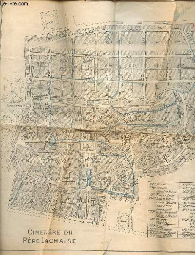 PLAN DU CIMETIERE DU PERE LACHAISE.