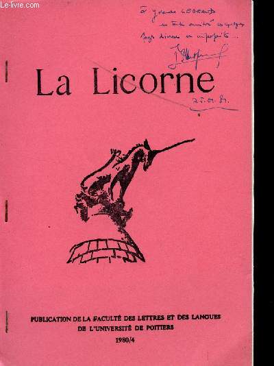 FRANCOIS MAURIAC / LA LICORNE / ANNEE 1980- N4.