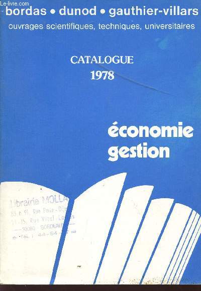 CATALOGUE 1978 / ECONOMIE - GESTION.