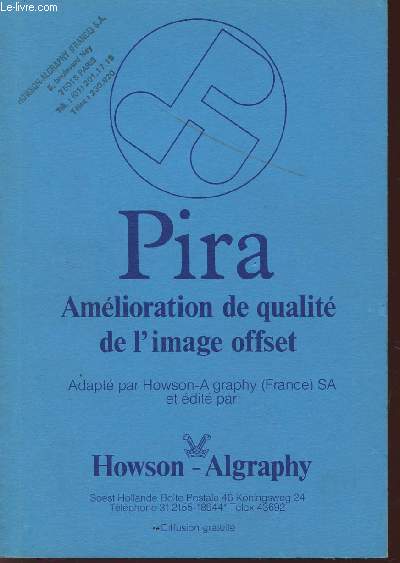 PIRA - AMELIORATION DE QUALITE DE L'IMAGE OFFSET.