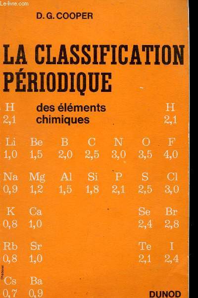 LA CLASSIFICATION PERIODIQUE DES ELEMENTS CHIMIQUES.