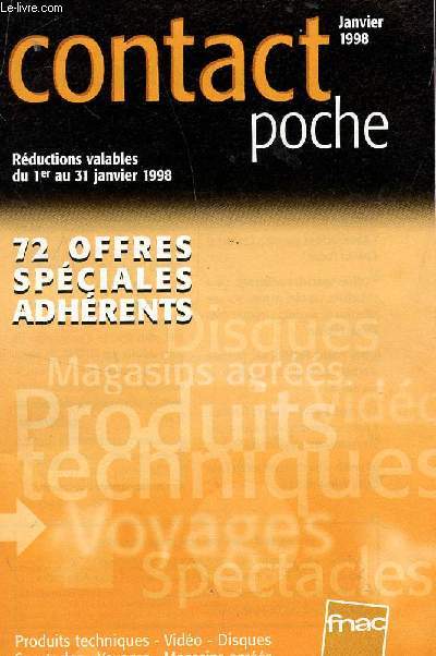 CONTACT POCHE - JANVIER 1998.