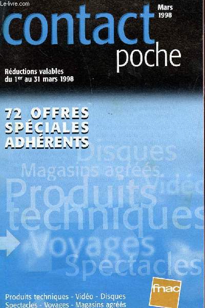 CONTACT POCHE - MARS 1998.
