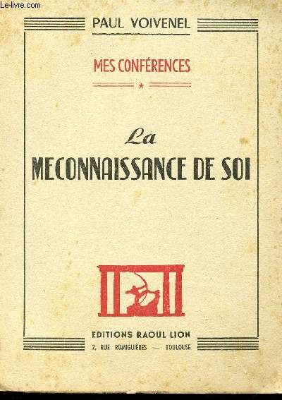 LA MECONNAISSANCE DE SOI.