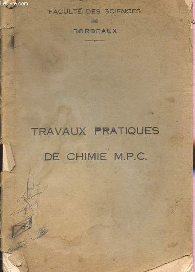 TRAVAUX PRATIQUES DE CHIMIE M.P.C..