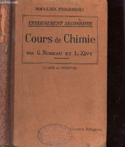 COURS DE CHIMIE / CLASSE DE PREMIERE / ENSEIGNEMENT SECONDAIRE - NOUVEAUX PROGRAMMES.