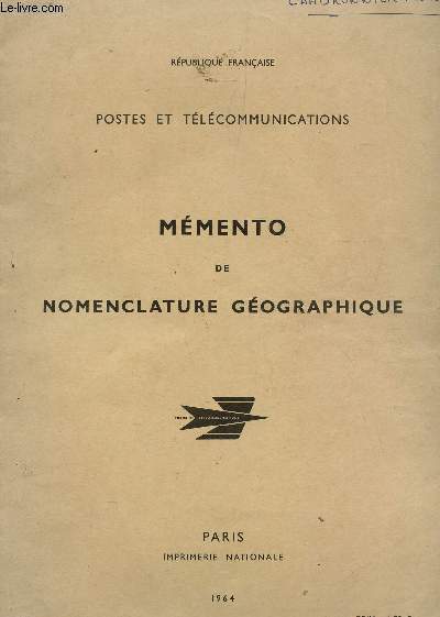 MEMENTO DE NOMENCLATURE GEOGRAPHIQUE.