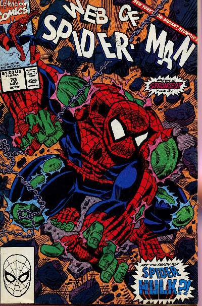 MARVEL COMICS - N70 - NOVEMBER 1990 / WEB OF SPIDER MAN.