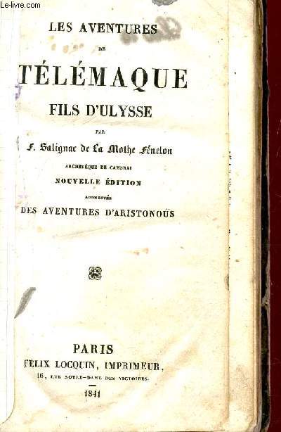 LES AVENTURES DE TELEMAQUE, FILS D'ULYSSE.