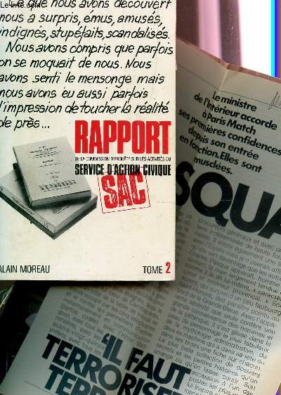 RAPPORT DE LA COMMISSION D'ENQUETE SUR LES ACTIVITES DU SERVICE D'ACTION CIVIQUE - TOME II / N955- ASSEMBLEE NATIONALE - SECONDE SESSION ORDINAIRE DE 1981-1982.