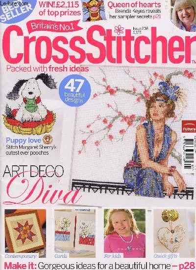 CROSSSTITCHER - ISSUE 208 / QUEEN OF HEARTS - PUPPY LOVE - ART DECO DIVA / MAKE IT : GORGEOUS IDEAS FOR A BEAUTIFUL HOME .... / JANUARY 2009.