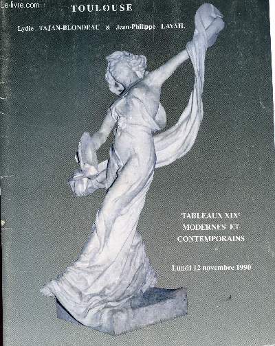 TABLEAUX XIXe MODERNES ET CONTEPORAINS - LUNDI 12 NOVEMBRE 1990.