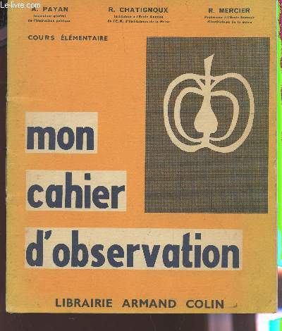 MON CAHIER D'OBSERVATION - COURS ELEMENTAIRE.