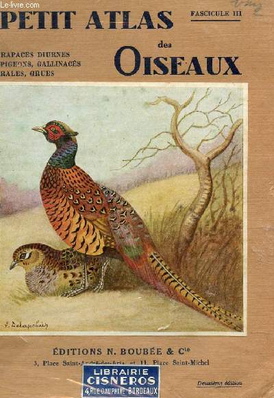 PETIT ATLAS DES OISEAUX - FASCICULE III : RAPACES DIURNES - PIGEONS - GALLINACES - RALES - GRUES.