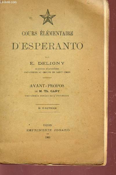 COURS ELEMENTAIRE D'ESPERANTO / 3e EDITION.