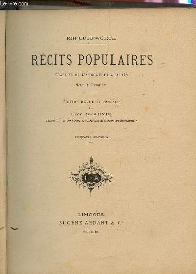 RECITS POPULAIRES.