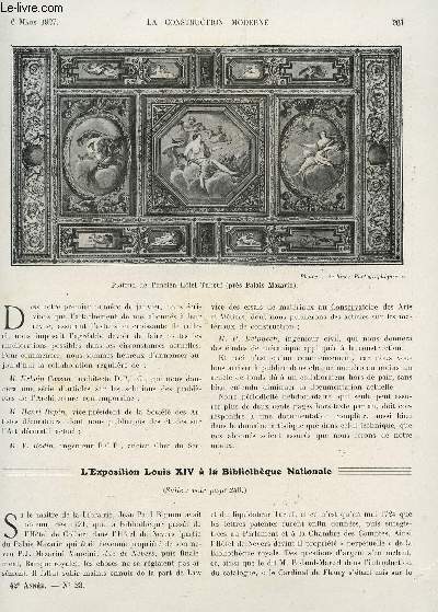 LA CONSTRUCTION MODERNE - N°23 - 6 MARS 1927 / L'EXPOSITION LOUIS XIV A LA BIBLIOTHEQUE NATIONALE - LA MAISON DE RAPPORT AMERICAINE MODERNE - GROUPES D'HABITATIONS ET LOTISSEMENTS - ....