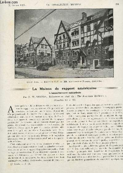 LA CONSTRUCTION MODERNE - N44 - 31 JUILLET 1927 / LA MAISON DE RAPPORT AMERICAINE 