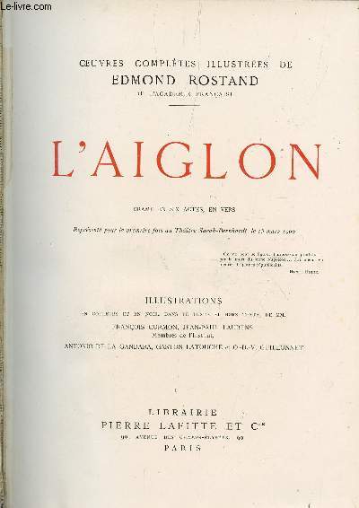 L'AIGLON - DRAME EN SIX ACTES, EN VERS.