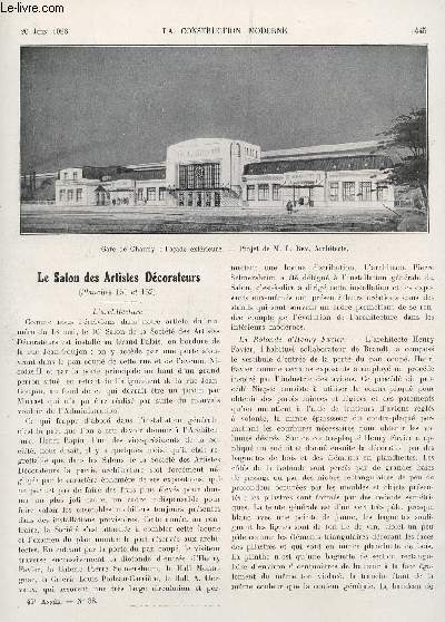 LA CONSTRUCTION MODERNE : 41 ANNEE - FASCICULE N38 - 20 JUIN 1926 / LE SALON DES ARTISTES DECORATEURS - L'EXPOSITION DU BRONZE ET DU CUIVRE MODERNE A GALLIERA - FRANC PAPIER ET VALEUR LOCATIVE - PROJET DE GRANDE GARE ET VILLA - LA LOI DES 14 MARS 1919...