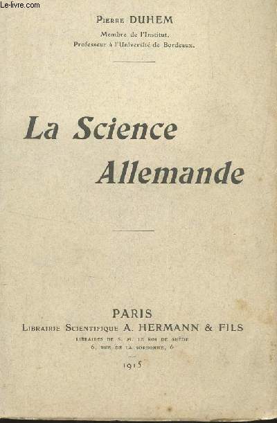 LA SCIENCE ALLEMANDE.