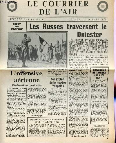 LE COURRIER DE L'AIR, APPORTE PAR LA R.A.F. - LE 23 MARS 1944 /