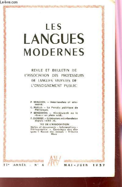 LES LANGUES MODERNES- 51e ANNEE - N4 - MAI-JUIN 1957.