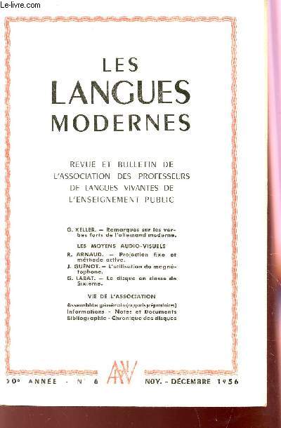 LES LANGUES MODERNES- 50e ANNEE - N6 - NOV-DEC 1956.