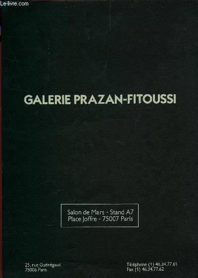 PLAQUETTE DE PRESENTATION DE LA GALERIE PRAZAN-FITOUSSI - SALON DE MARS .