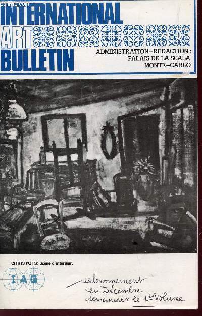 INTERNATIONAL ART BULLETIN - Ve ANNEE -JUILLET-AOUT 1969.