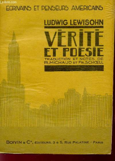 VERITE ET POESIE / COLLECTION ECRIVAINS ET PENSEURS AMERICAINS.