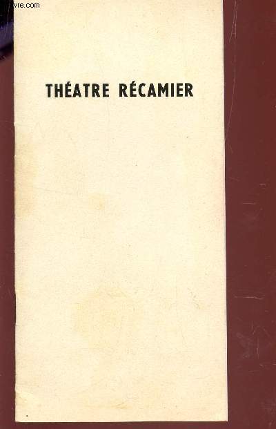 THEATRE RECAMIER - PROGRAME * LES OFFICERS - REINHOLD LENZ. - COLLECTIF - 1965 - Afbeelding 1 van 1