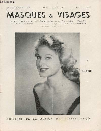 MASQUES ET VISAGES - 47e ANNEE - N34 - JANVIER 1956