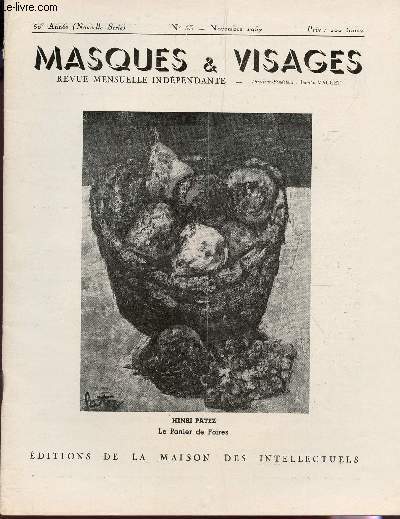 MASQUES ET VISAGES - 50e ANNEE - N53 - NOVEMBRE 1957.