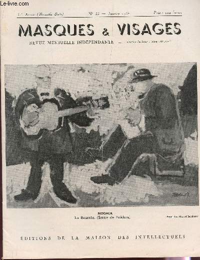 MASQUES ET VISAGES - 51e ANNEE - N55 - JANVIER 1958.
