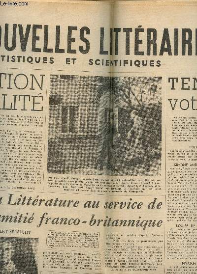 LES NOUVELLES LITTERAIRES ARTISTIQUES ET SCIENTIFIQUES - N1327 - 5 FEVRIER 1953 / FICTIN ET REALITE - TENEZ VOUS VOTRE JOURNAL? - LA LITTERATURE AU SERVICE DE L'AMITIE FRANCO-BRITANNIQUE - DEUX POEMES DE RILKE ...