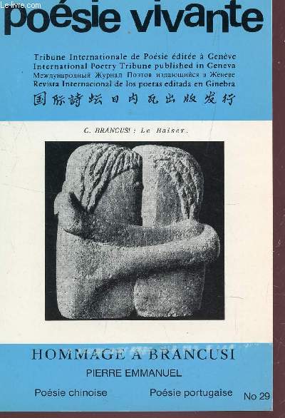 POESIE VIVANTE - N29 / HOMMAGE A BRANCUSI - PIERRE EMMAUEL - POESIE CHINOISE - POESIE PORTUGAISE...