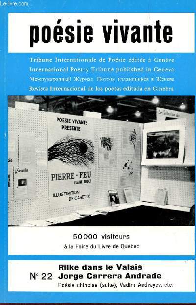 POESIE VIVANTE - N22 - JANV-FEV 1967 / RILKE DANS LE VALAIS - JORGE CARRERA ANDRADE - POESIE CHINOISE (SUITE), VADIM ADREYEV ETC...